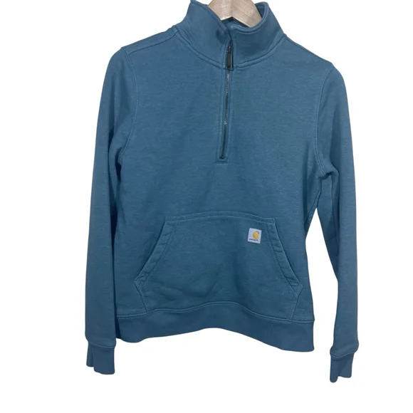 Carhartt Relaxed Fit Midweight Quarter-Zip Sweatshirt Size Small - Picture 2 of 6